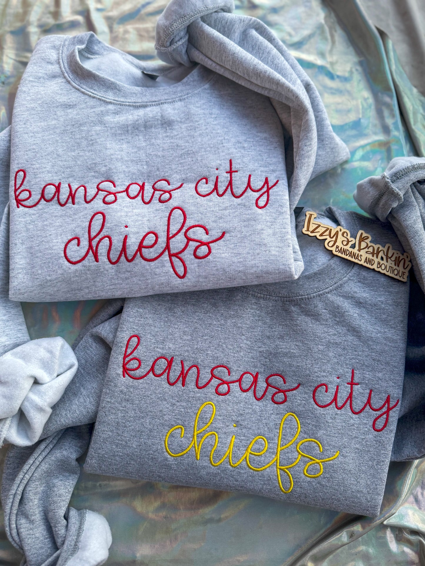 Cursive KC Embroidered Crewneck