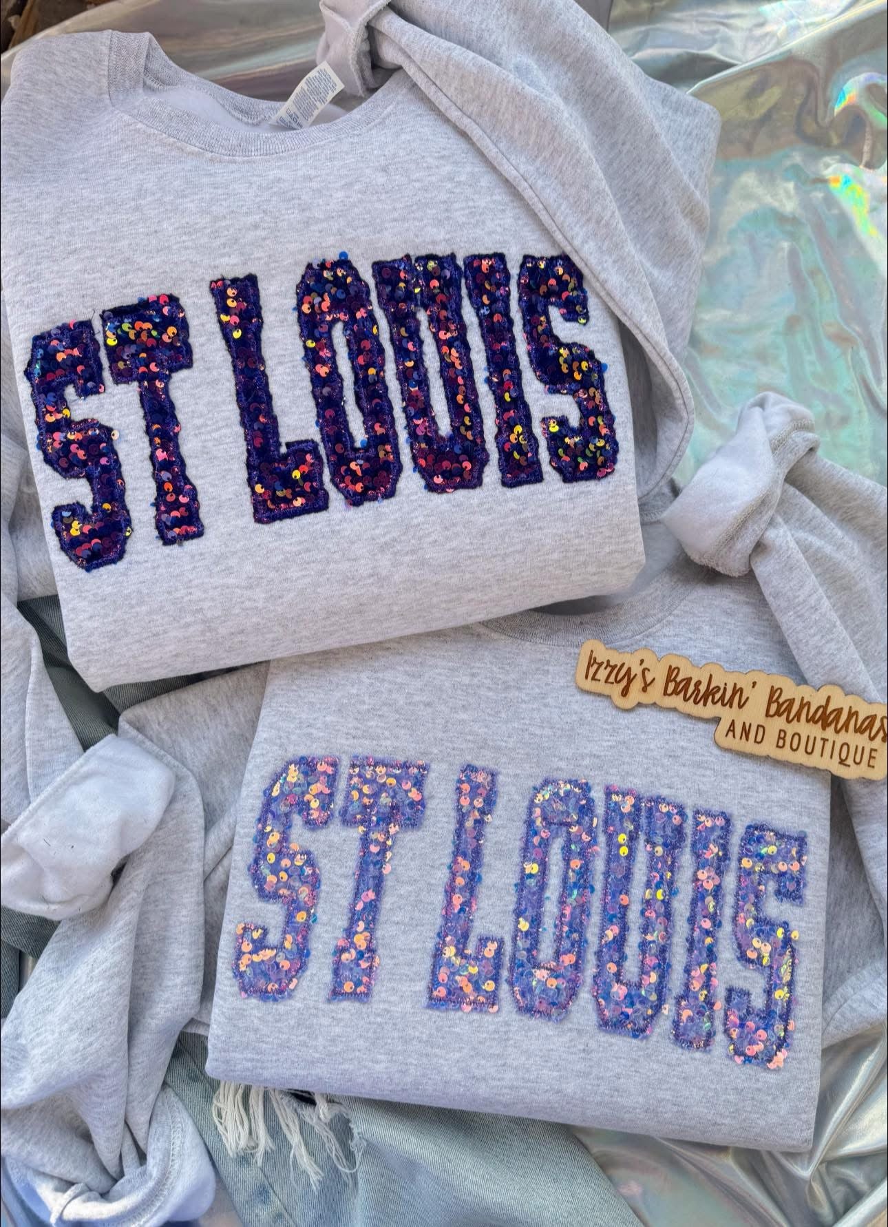 ST LOUIS Mardi Gras Sequin Sweatshirt