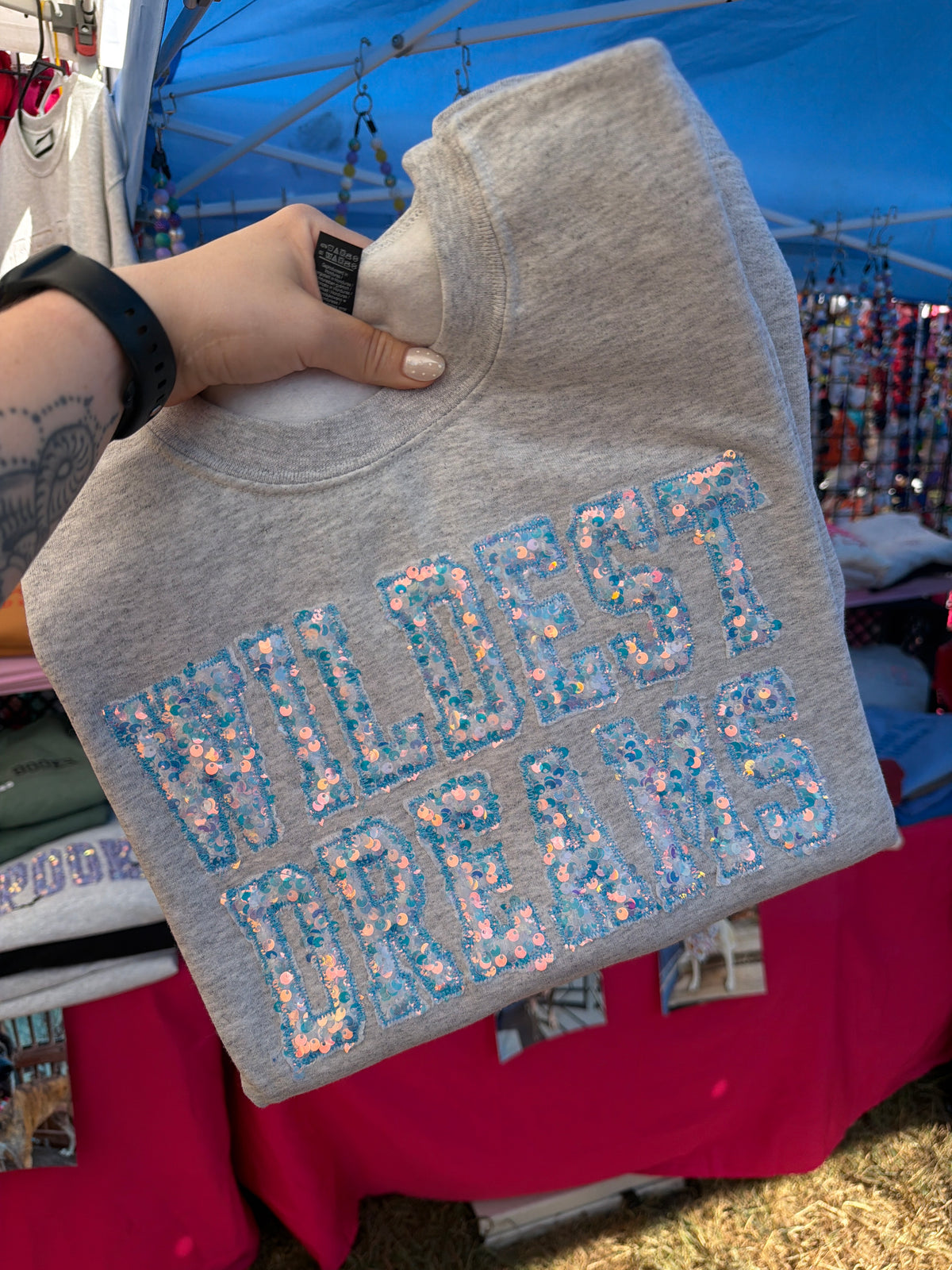 2XL WILDEST DREAMS sequin Crewneck