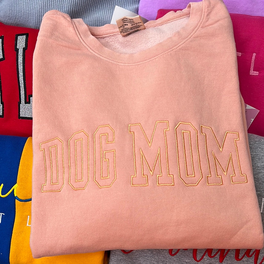 Peach Dog Mom Crewneck