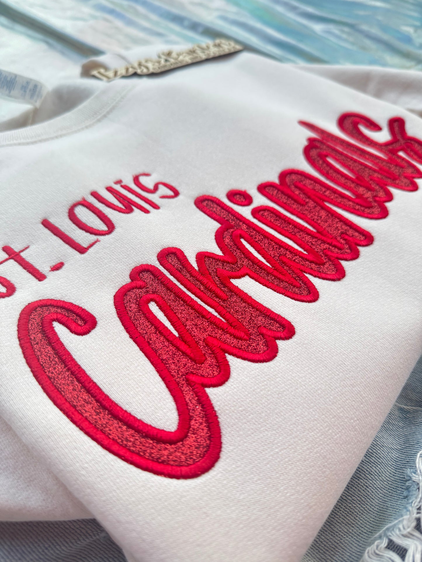 Glitter STL Baseball Crewneck