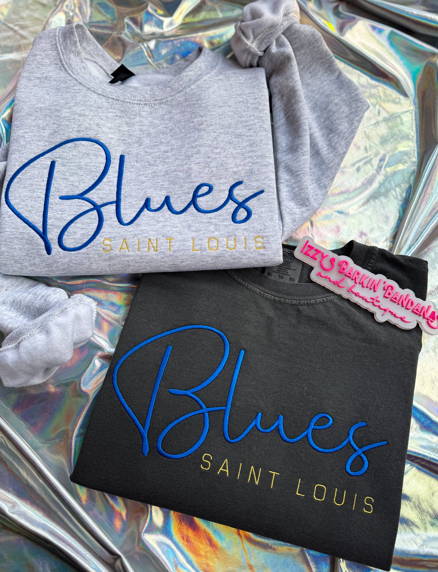 Cursive Blues Tee/Crewneck