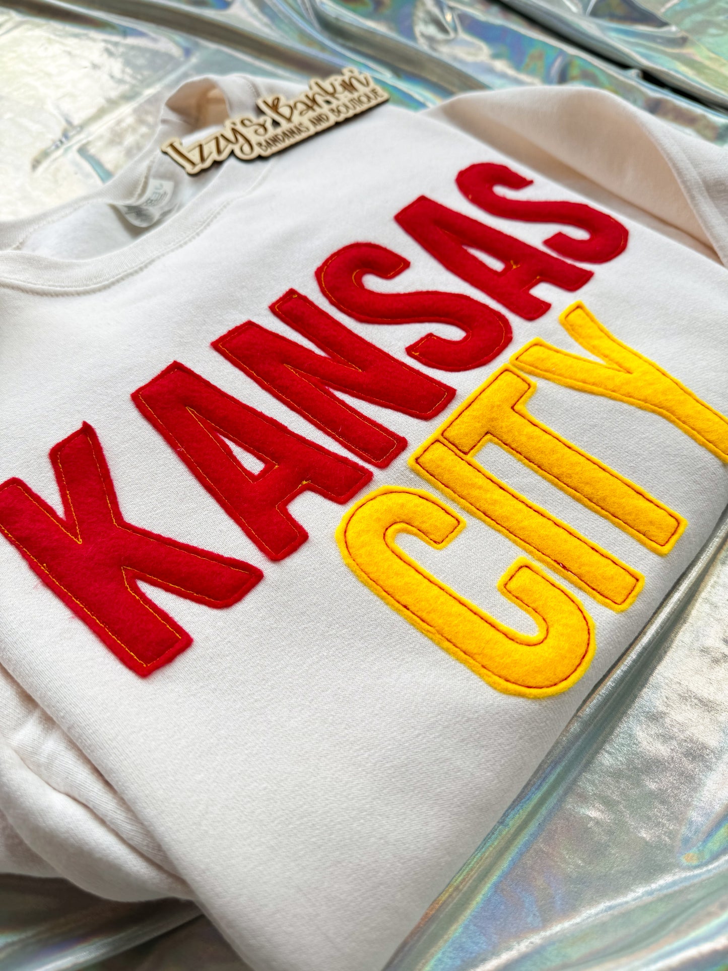 Kansas City Embroidered Felt Crewneck