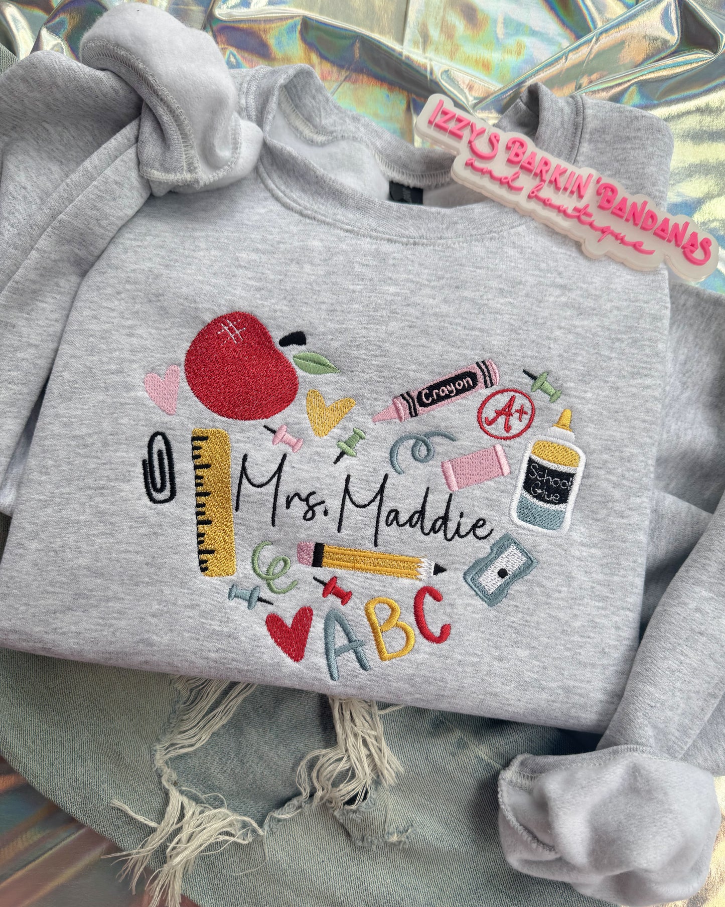 Teacher Icons Heart Crewneck