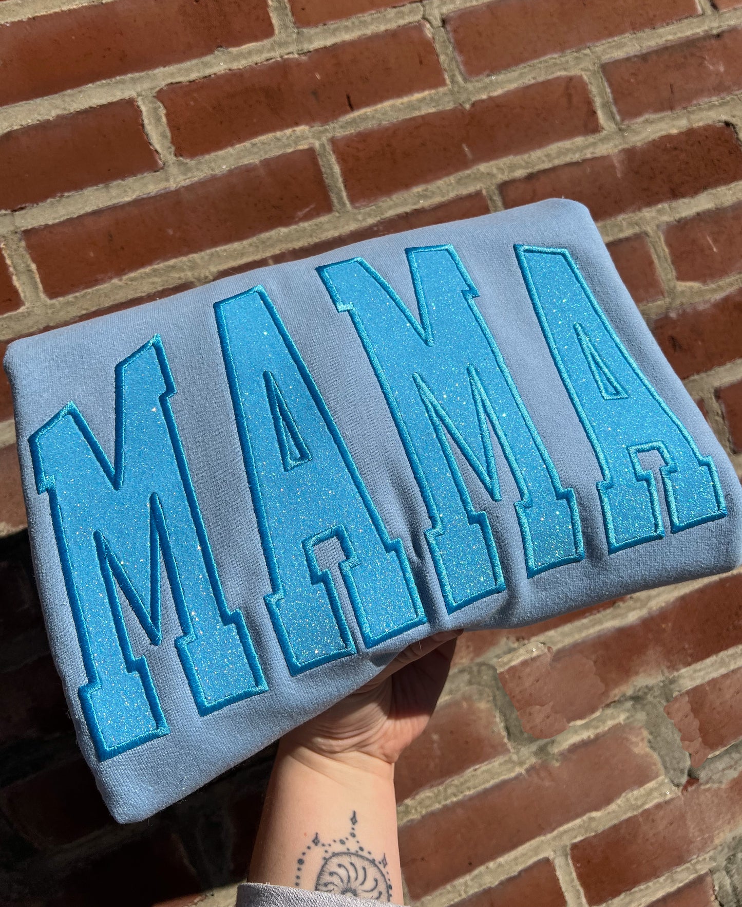 Glitter MAMA Embroidered Crewneck