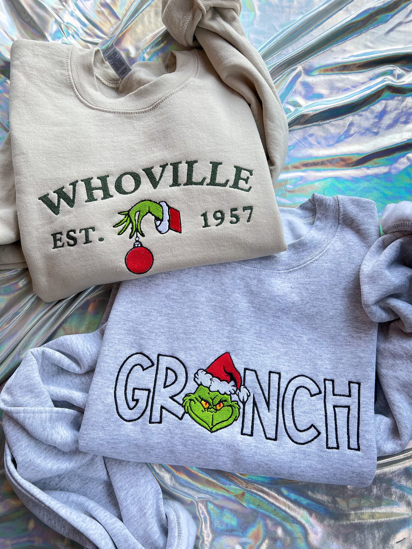 Embroidered Green Man Crewnecks