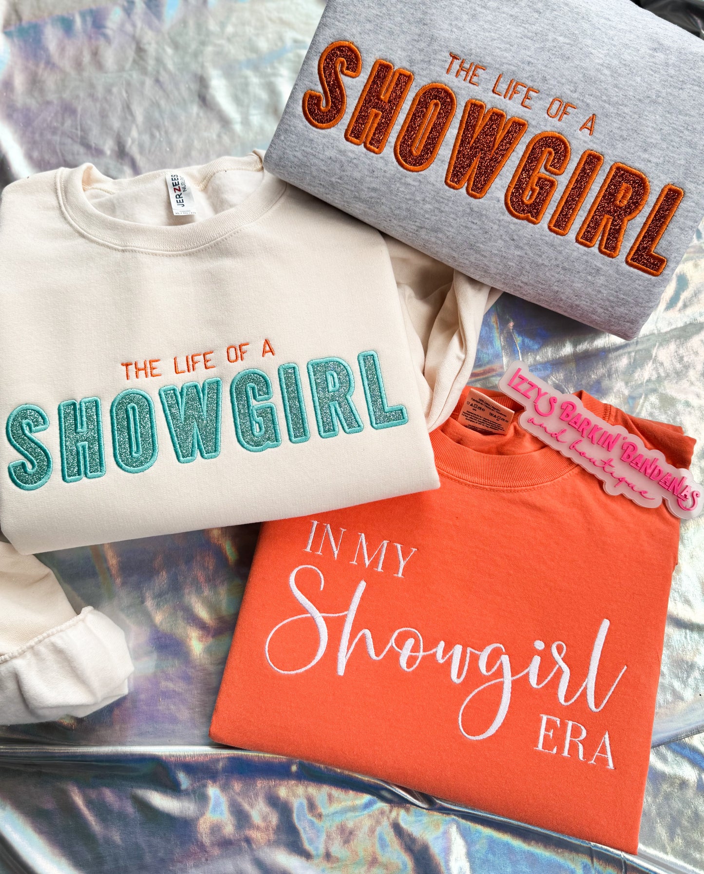 Cursive In My Showgirl Era Tee/Crewneck