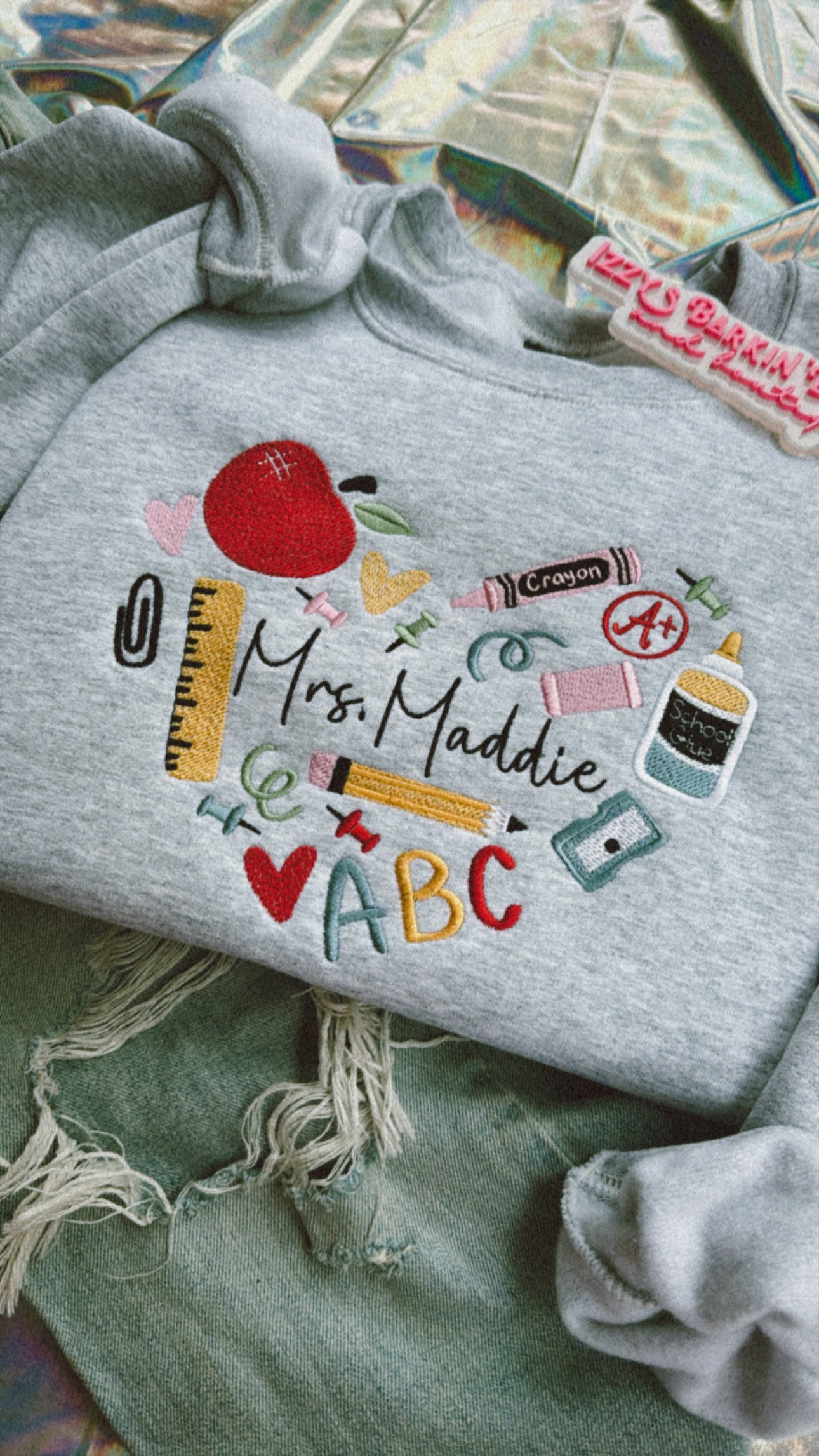 Teacher Icons Heart Crewneck