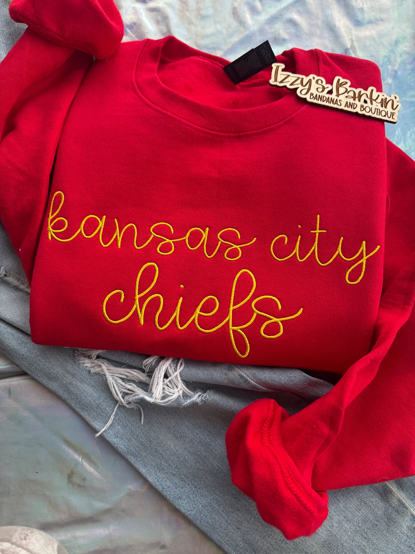 Cursive KC Embroidered Crewneck