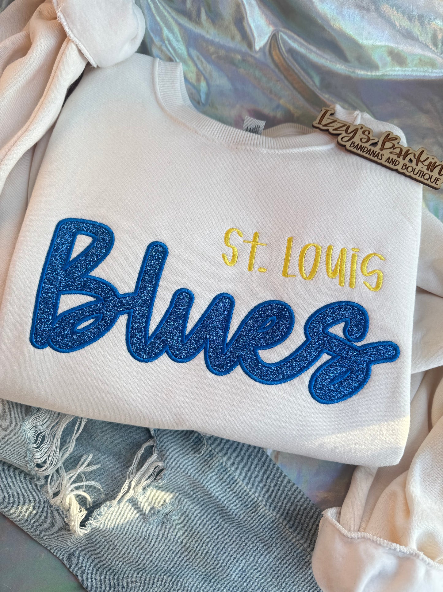 Glitter STL Hockey Crewneck