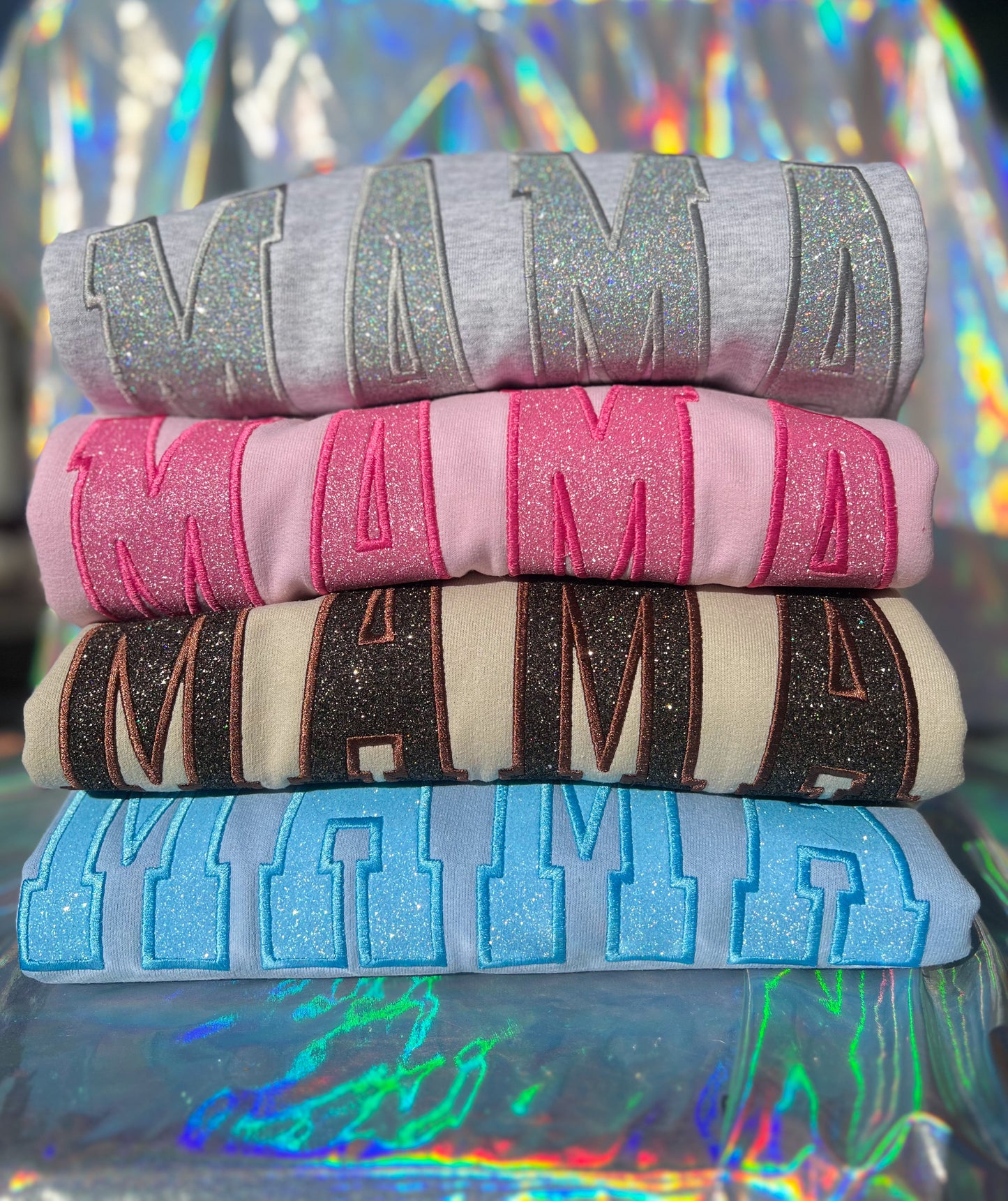 Glitter MAMA Embroidered Crewneck
