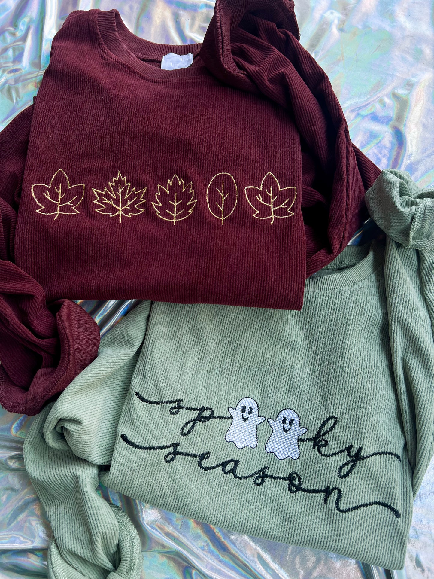 Fall Leaves Corded Crewneck