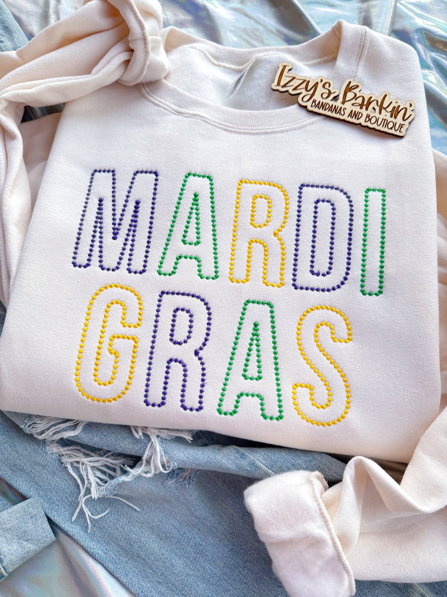 Dotted Mardi Gras Crewneck