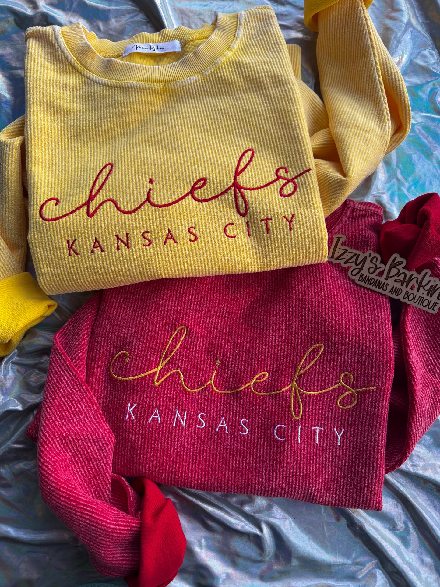 KC Embroidered Corded Crewneck