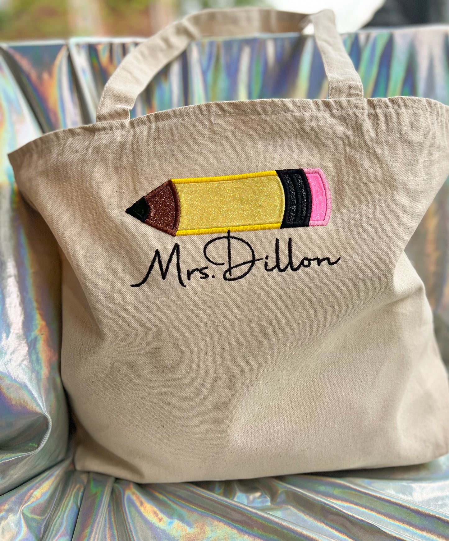 Teacher Pencil Tote Bag
