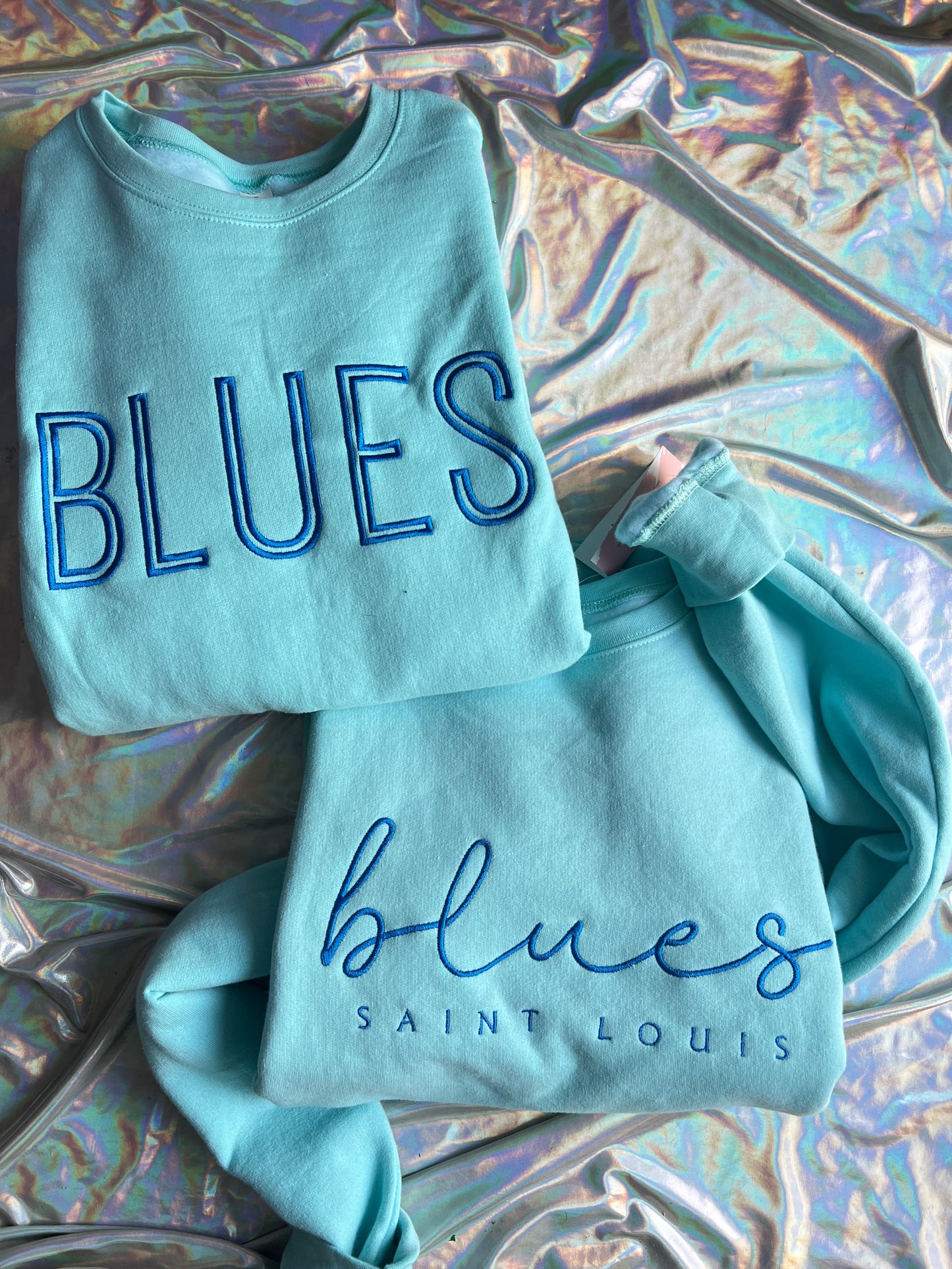 Bright Blue Blues Crewnecks (MED, large, XL, 2XL)