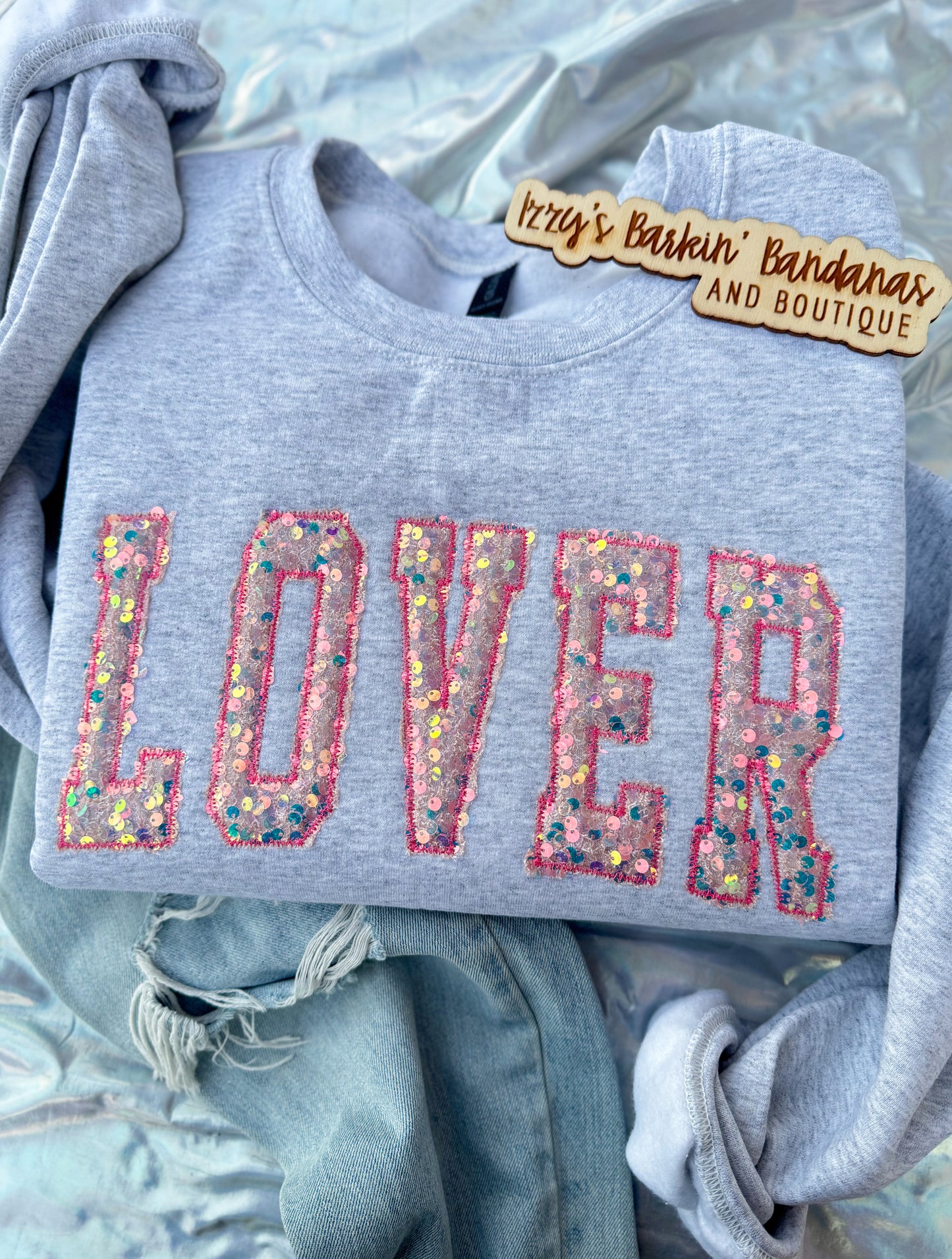 LOVER Sequin Crewneck