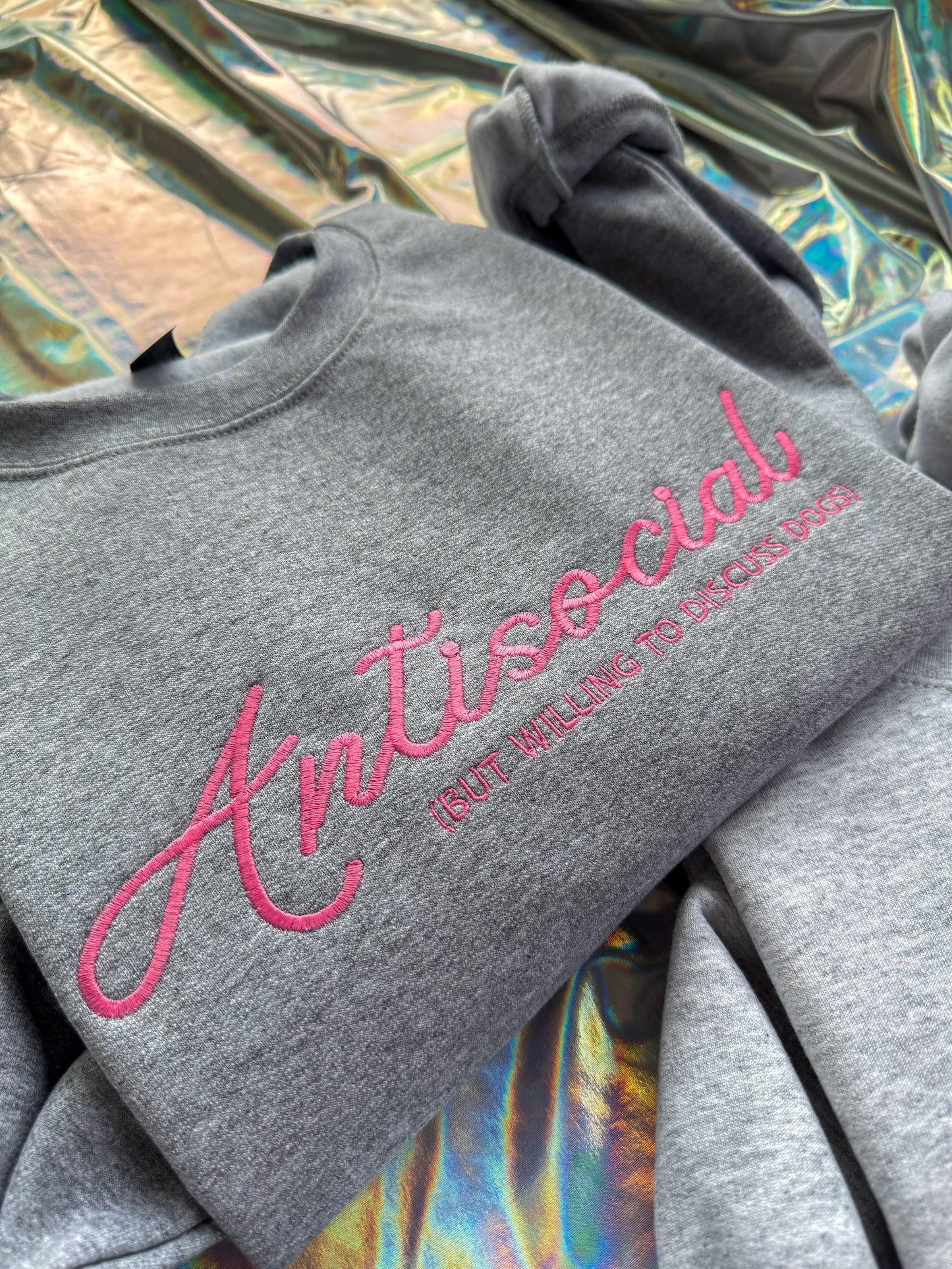 Antisocial (But willing to dicuss dogs) Crewneck