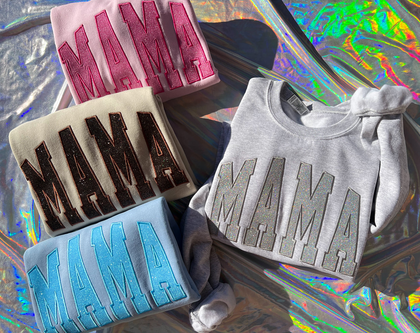 Glitter MAMA Embroidered Crewneck