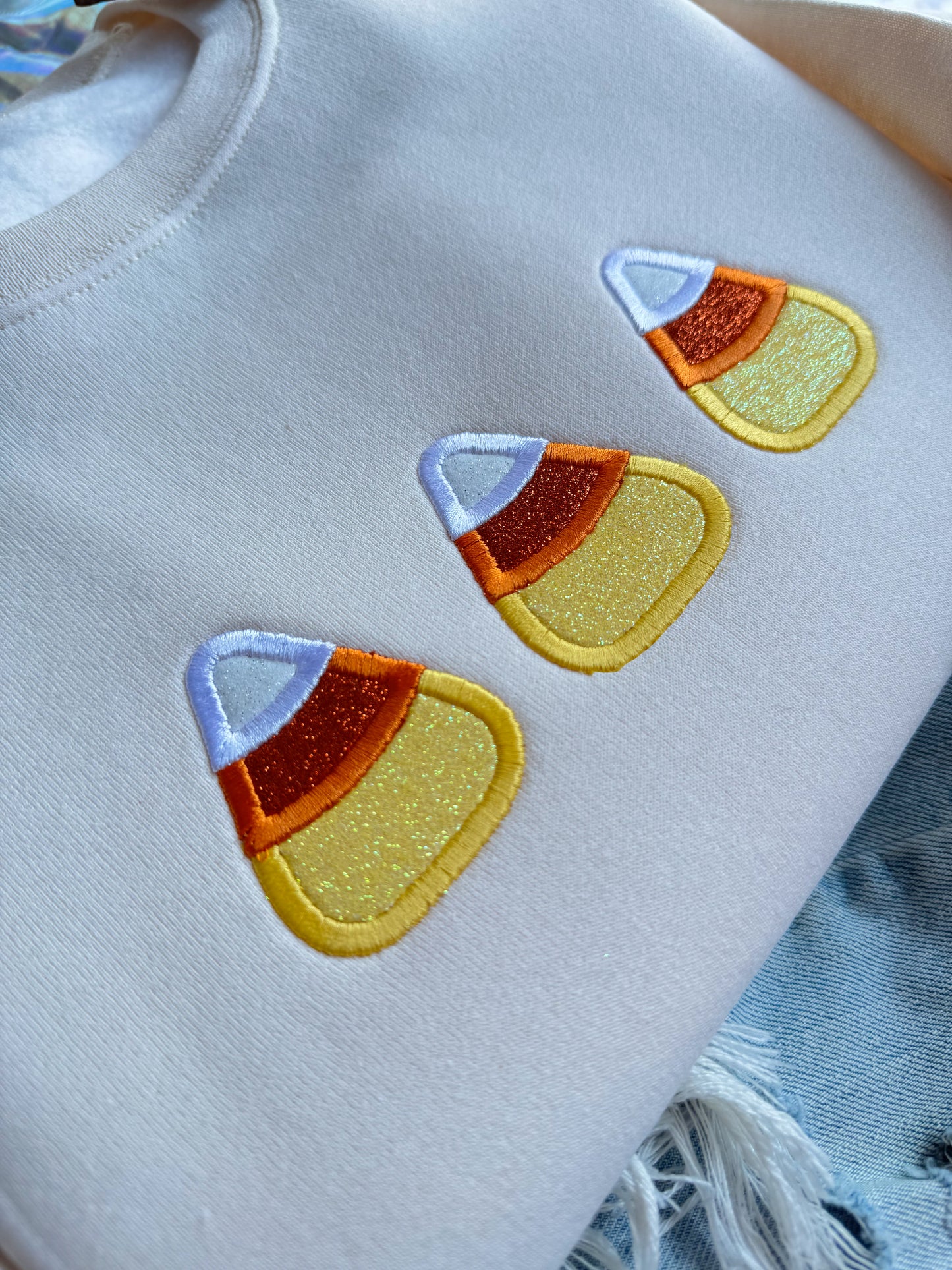 Glitter Candy Corn Crewneck