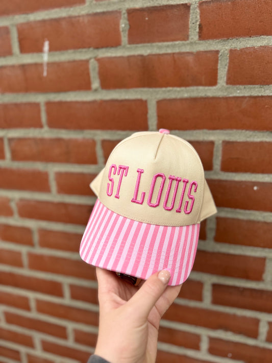 Two tone Pink Stripe ST LOUIS Hat