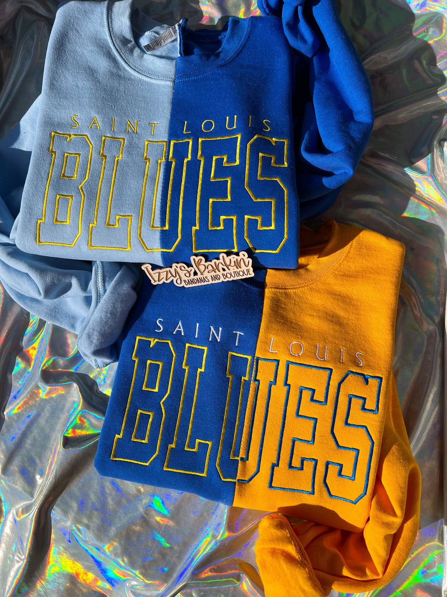Blue Split Crewneck