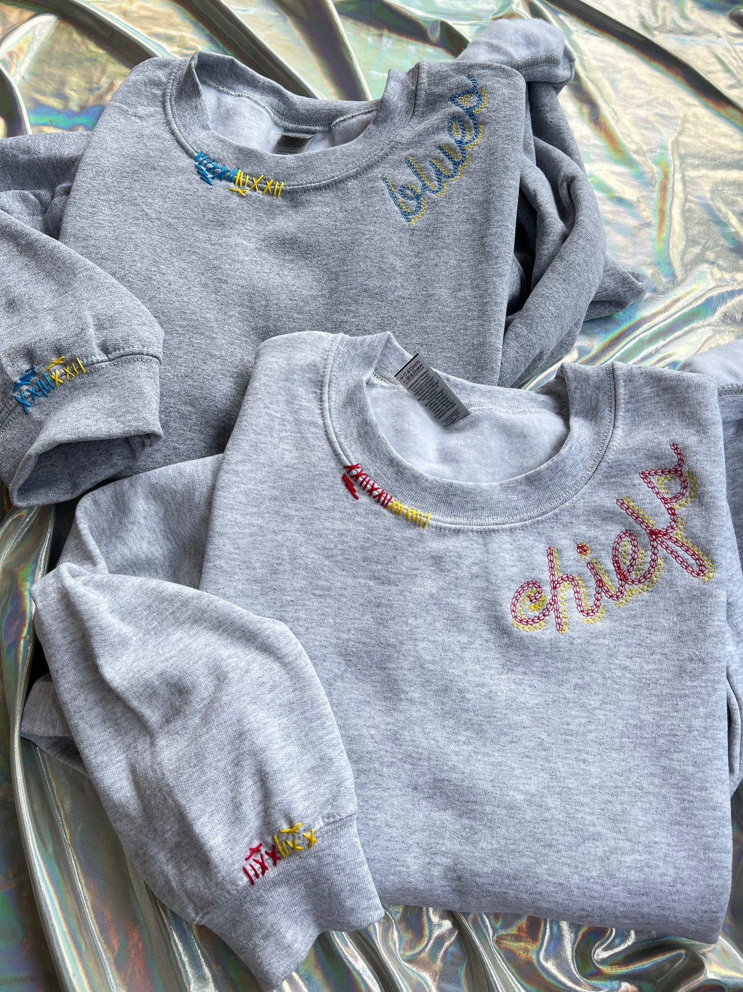 Sports Collar Embroidered Crewneck