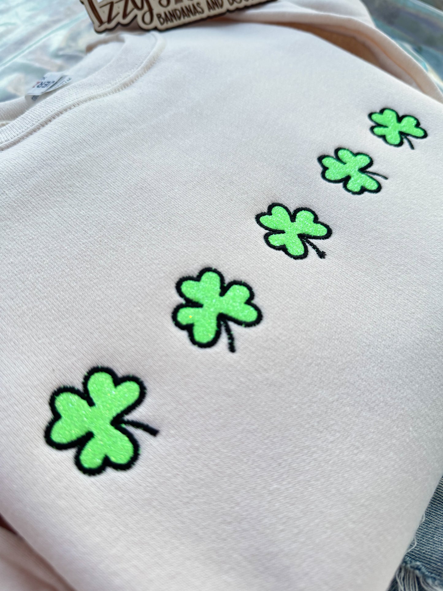 Mini Glitter Shamrocks Crewneck