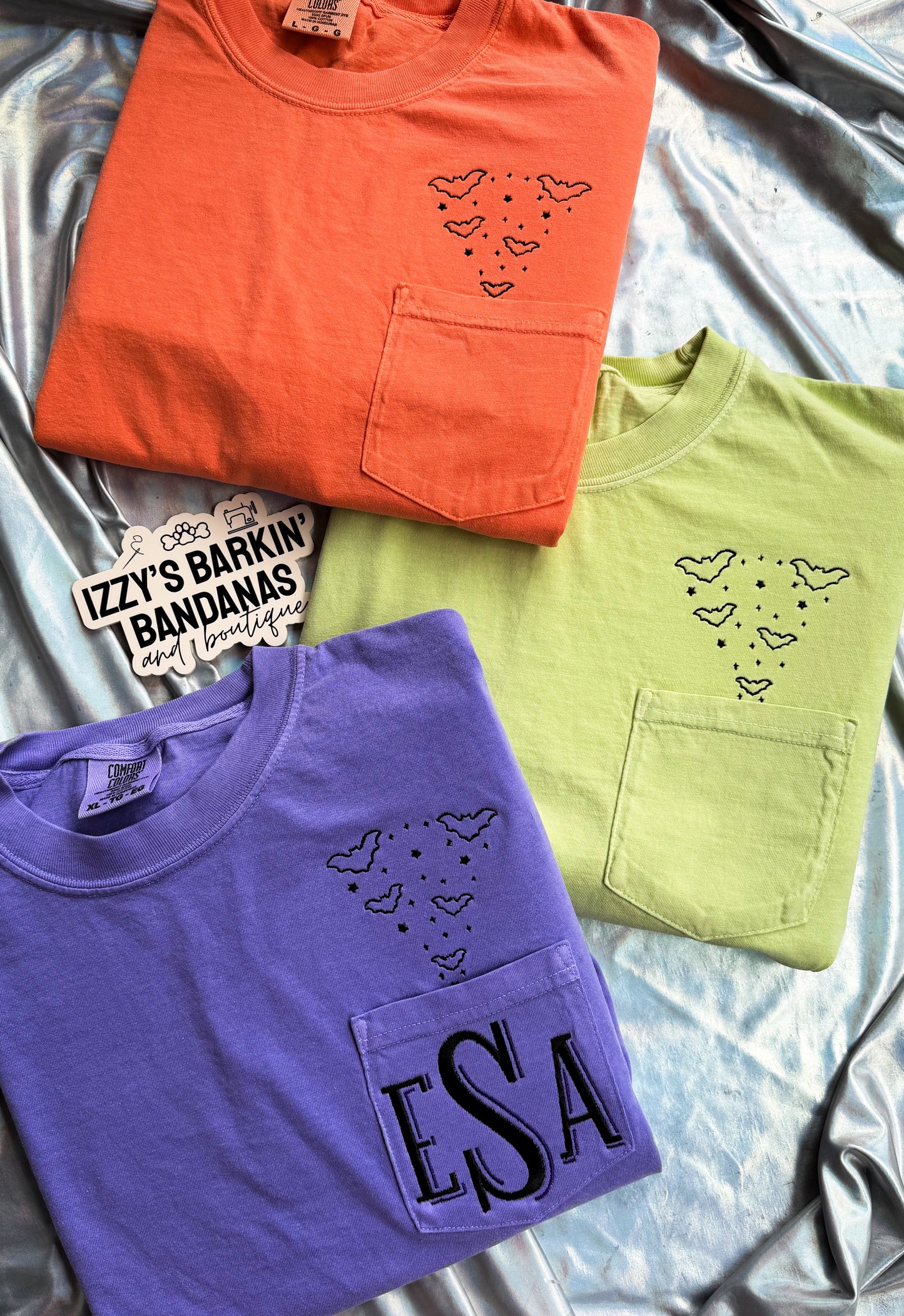 Bats Monogram (Optional) Pocket Tee