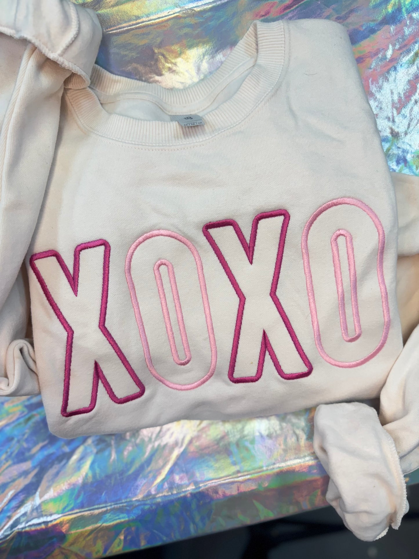 XOXO Light Pink/Hot Pink Crewneck