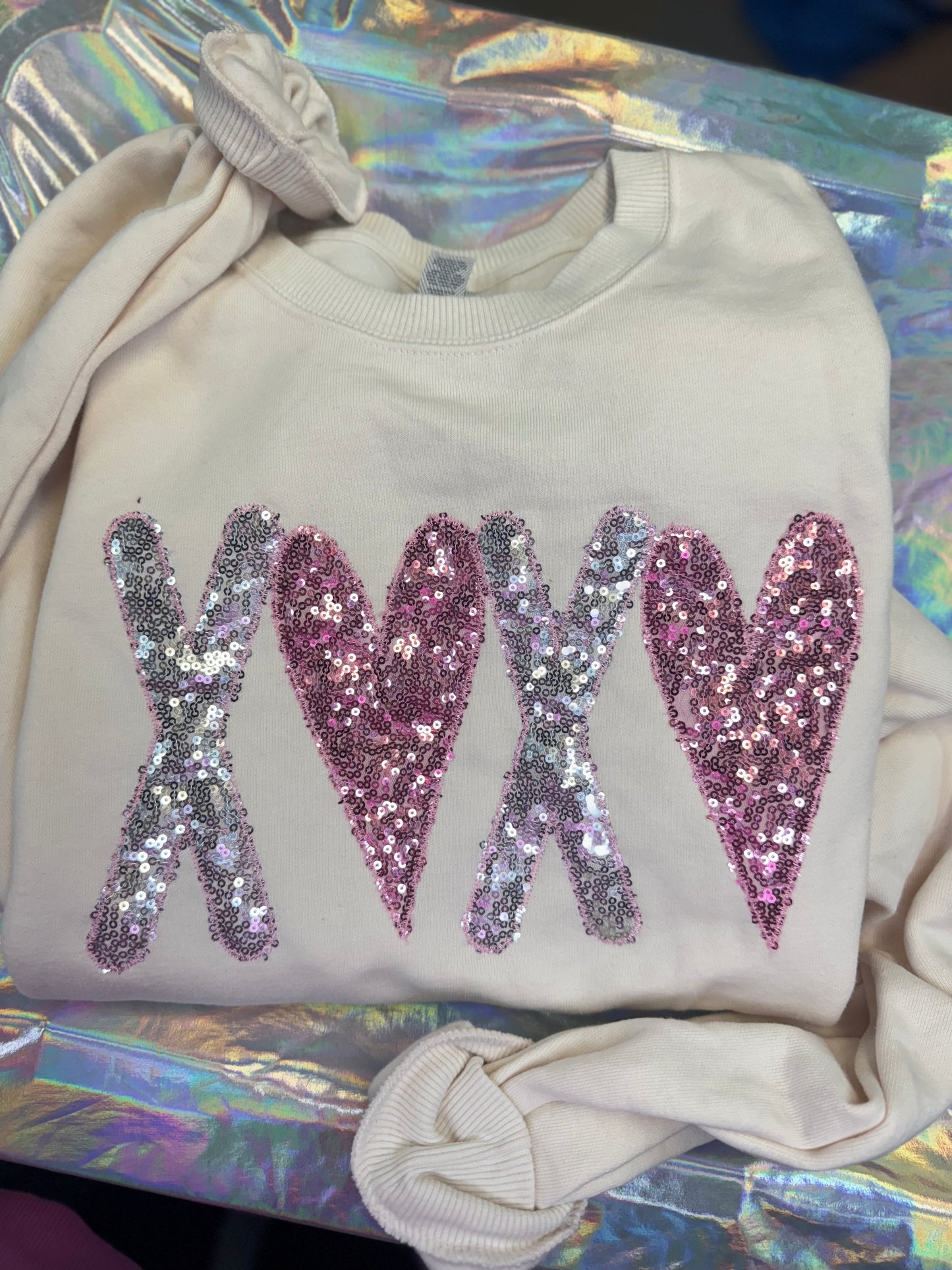 XOXO Sequins Crewneck