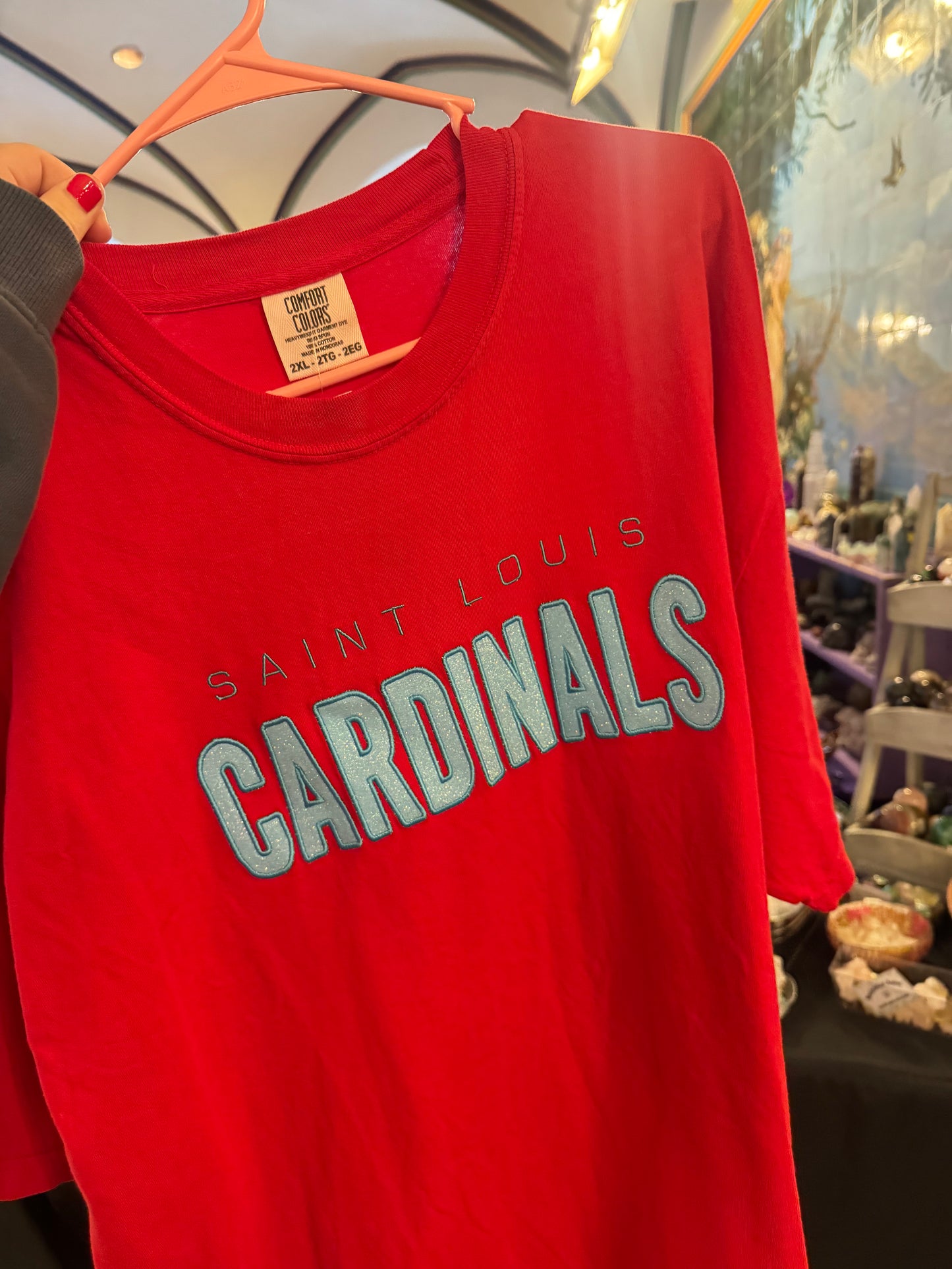 2XL STL Baseball Glitter Tee