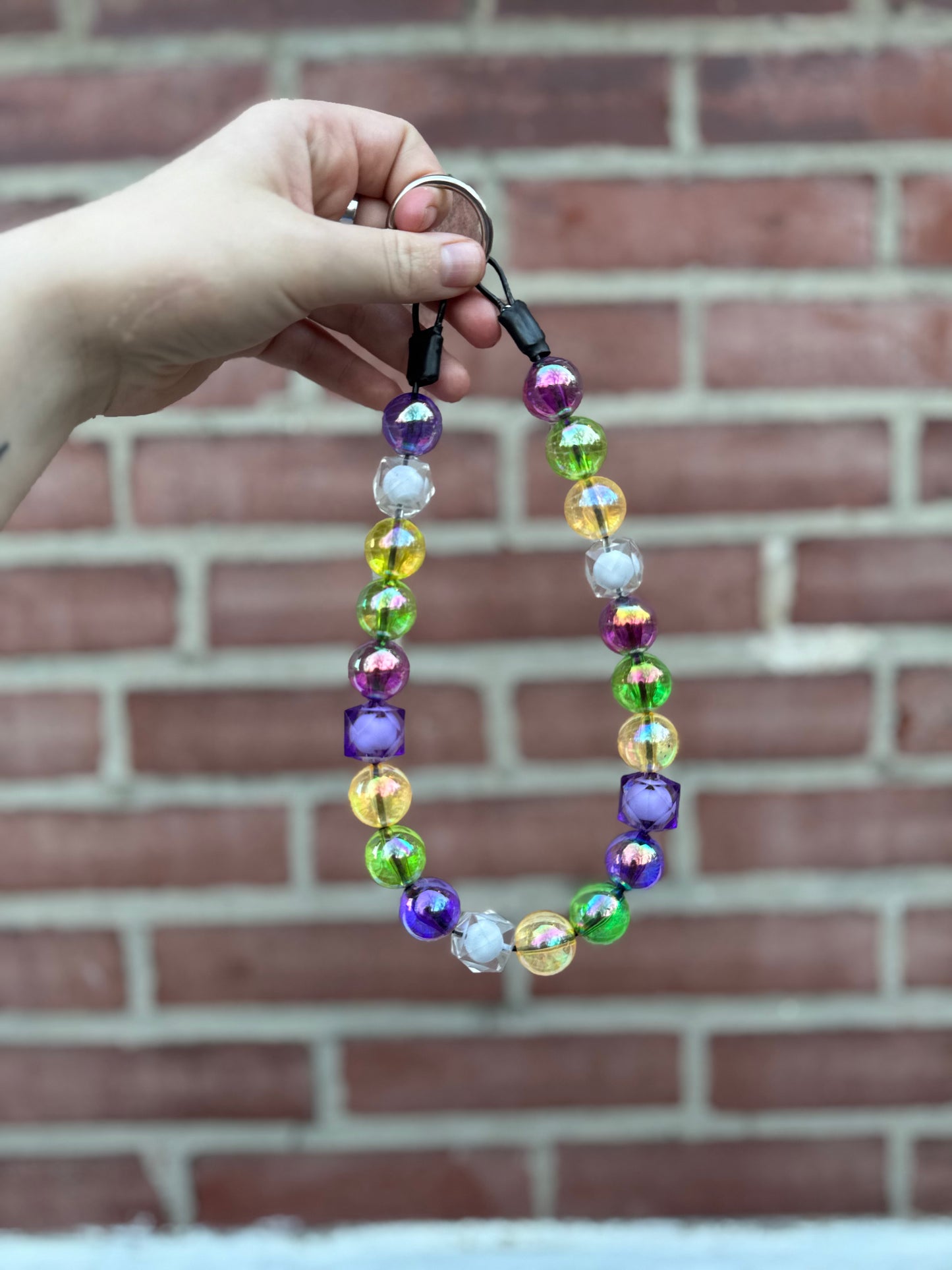 Iridescent Mardi Gras Beaded Collar