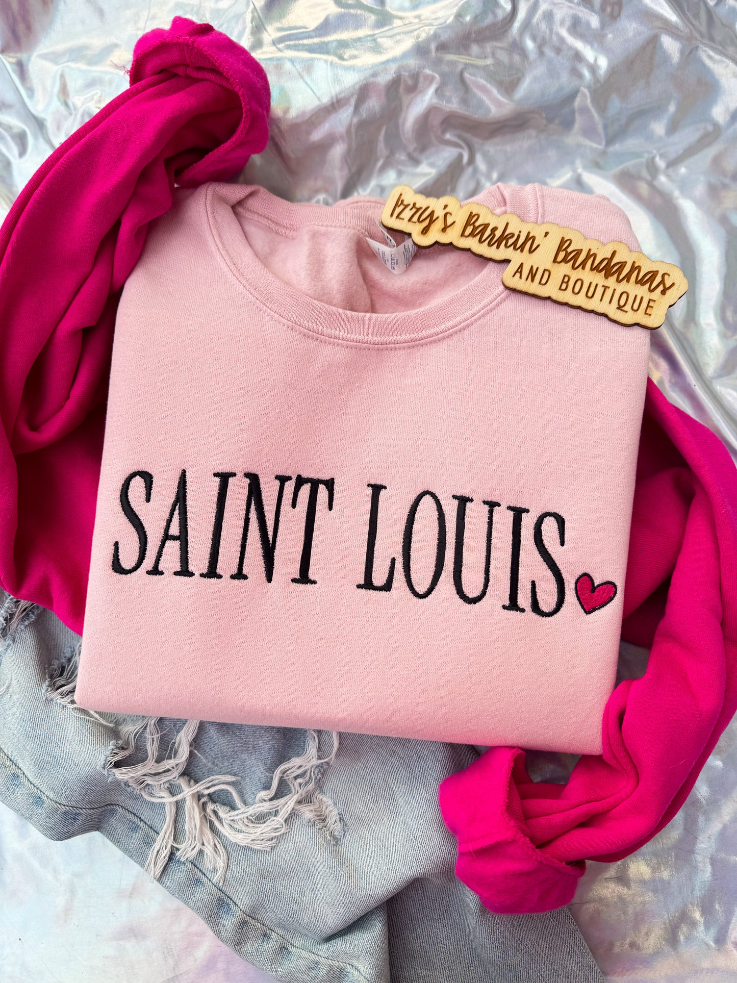 Pink Colorblock Crewneck (Customizable)