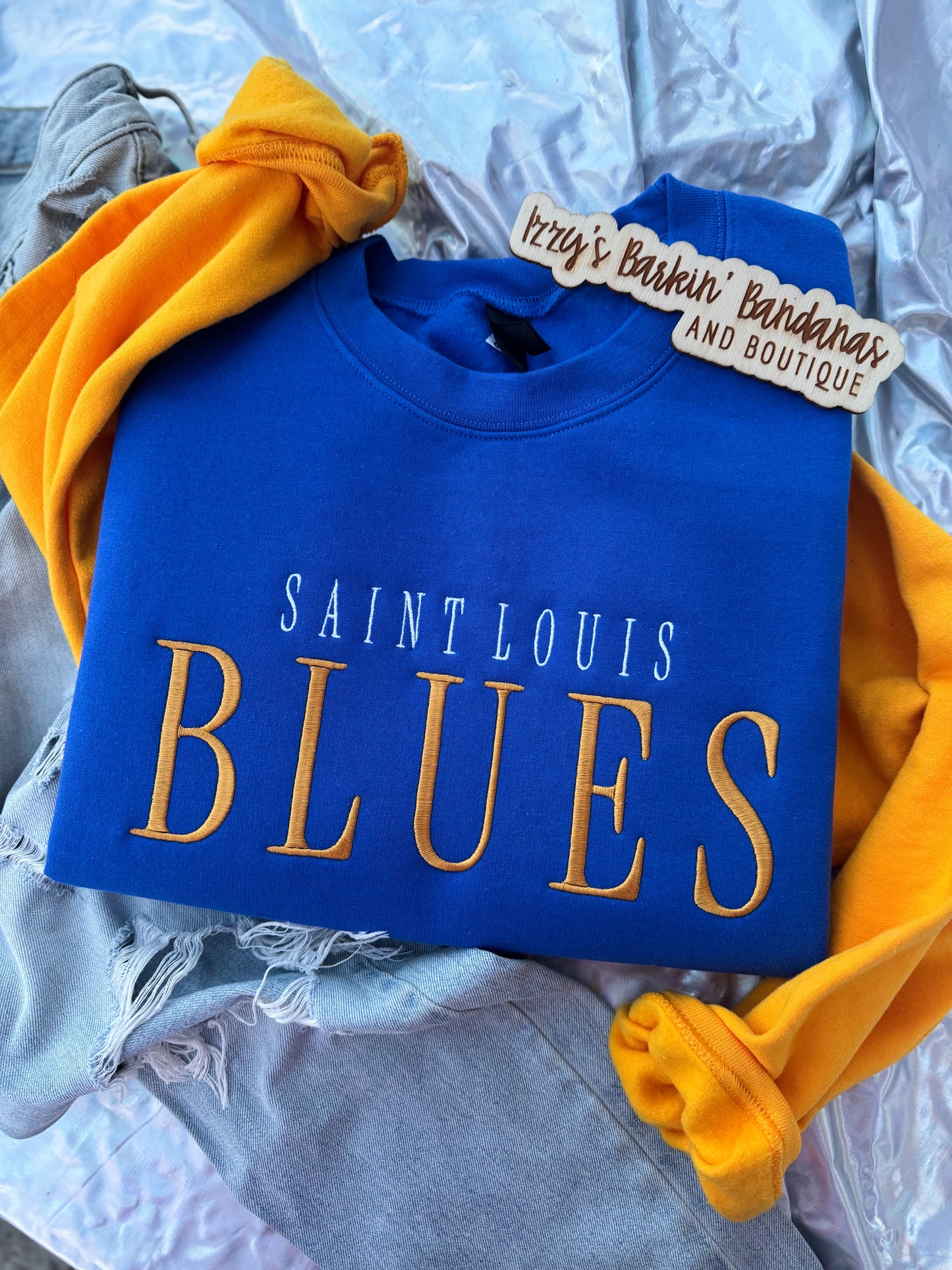 STL Hockey Colorblock Crewneck