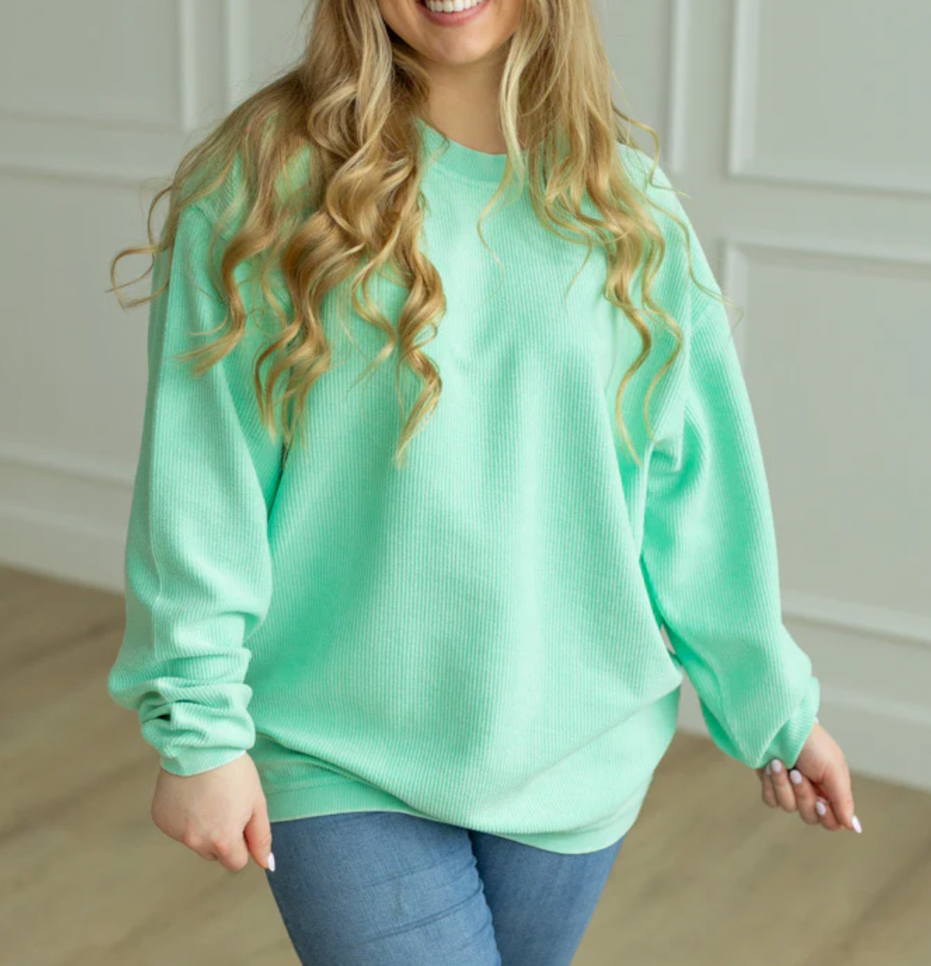 mama (customizable) Embroidered Corded Crewnecks (AVAILABLE FOR MOTHERS DAY)