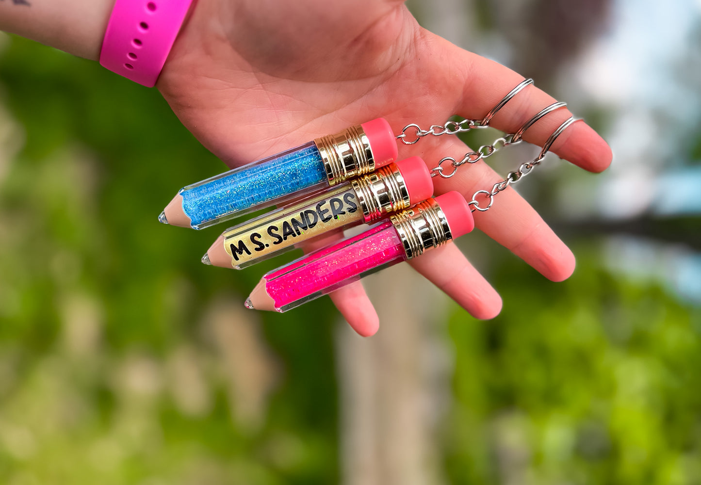 Glitter Pencil Keychain