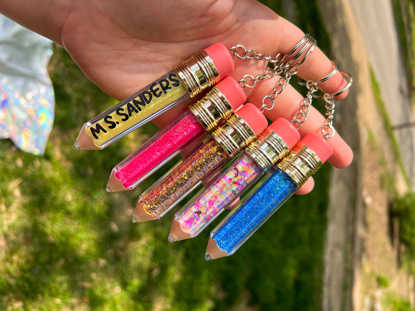 Glitter Pencil Keychain