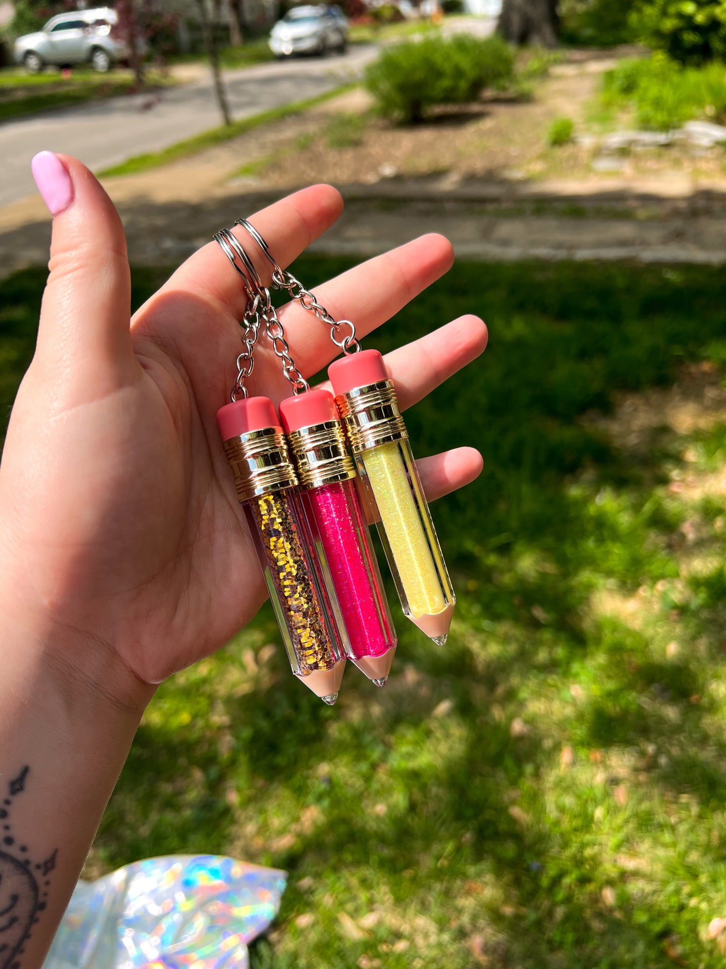 Glitter Pencil Keychain