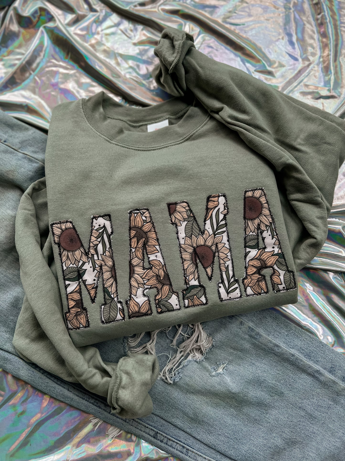 Sunflower MAMA Embroidered Lightweight Crewneck