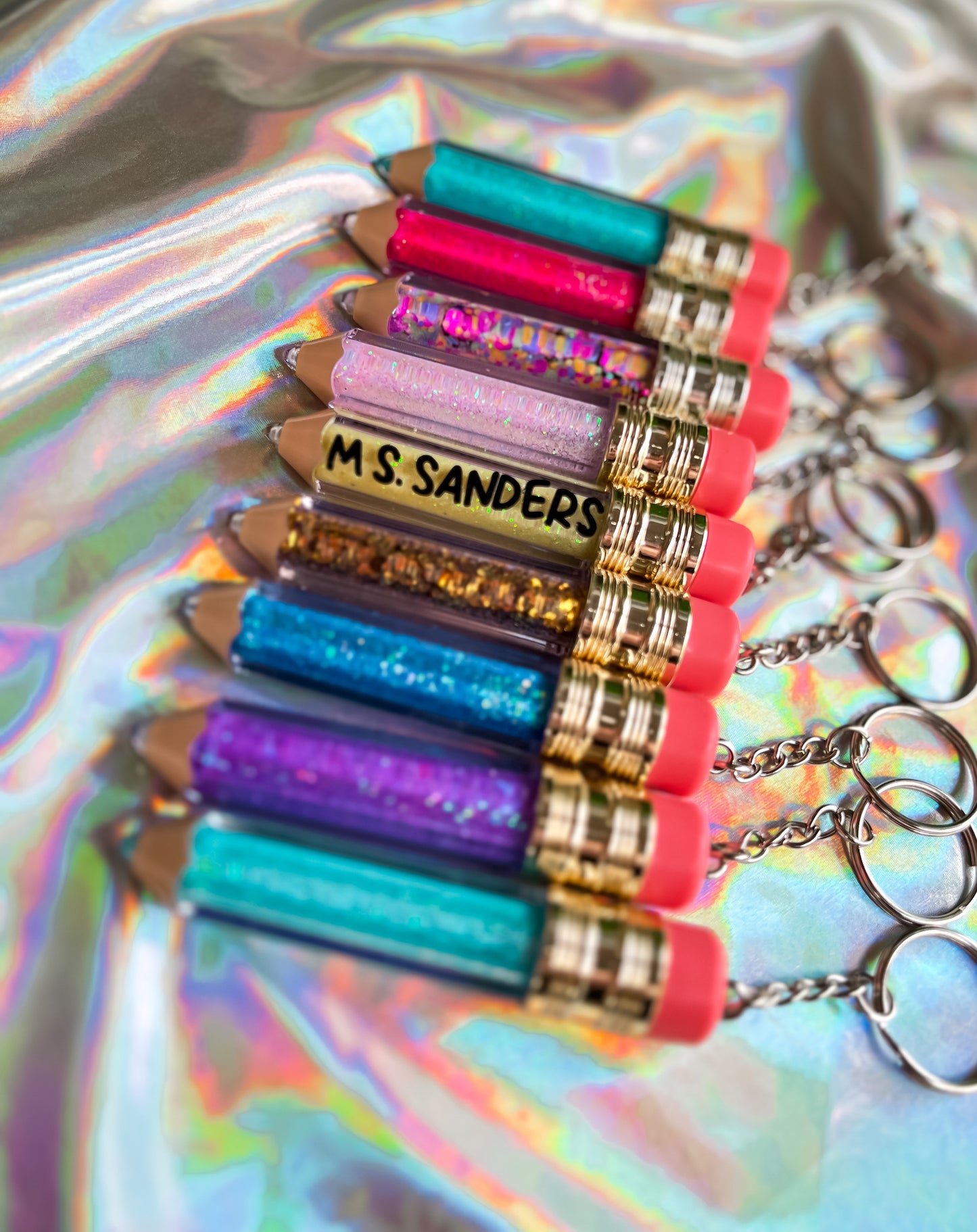 Glitter Pencil Keychain
