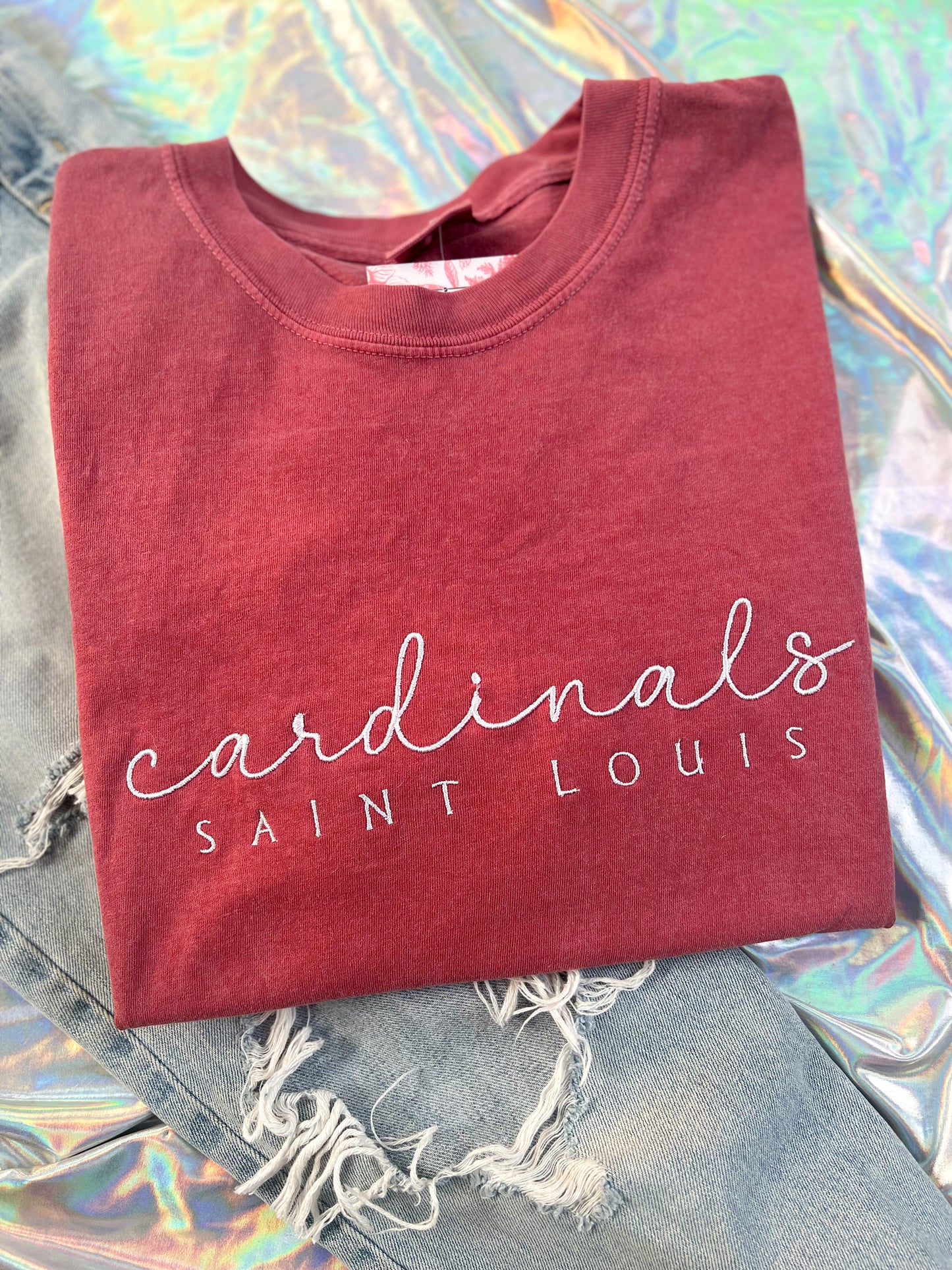STL baseball Embroidered Tee