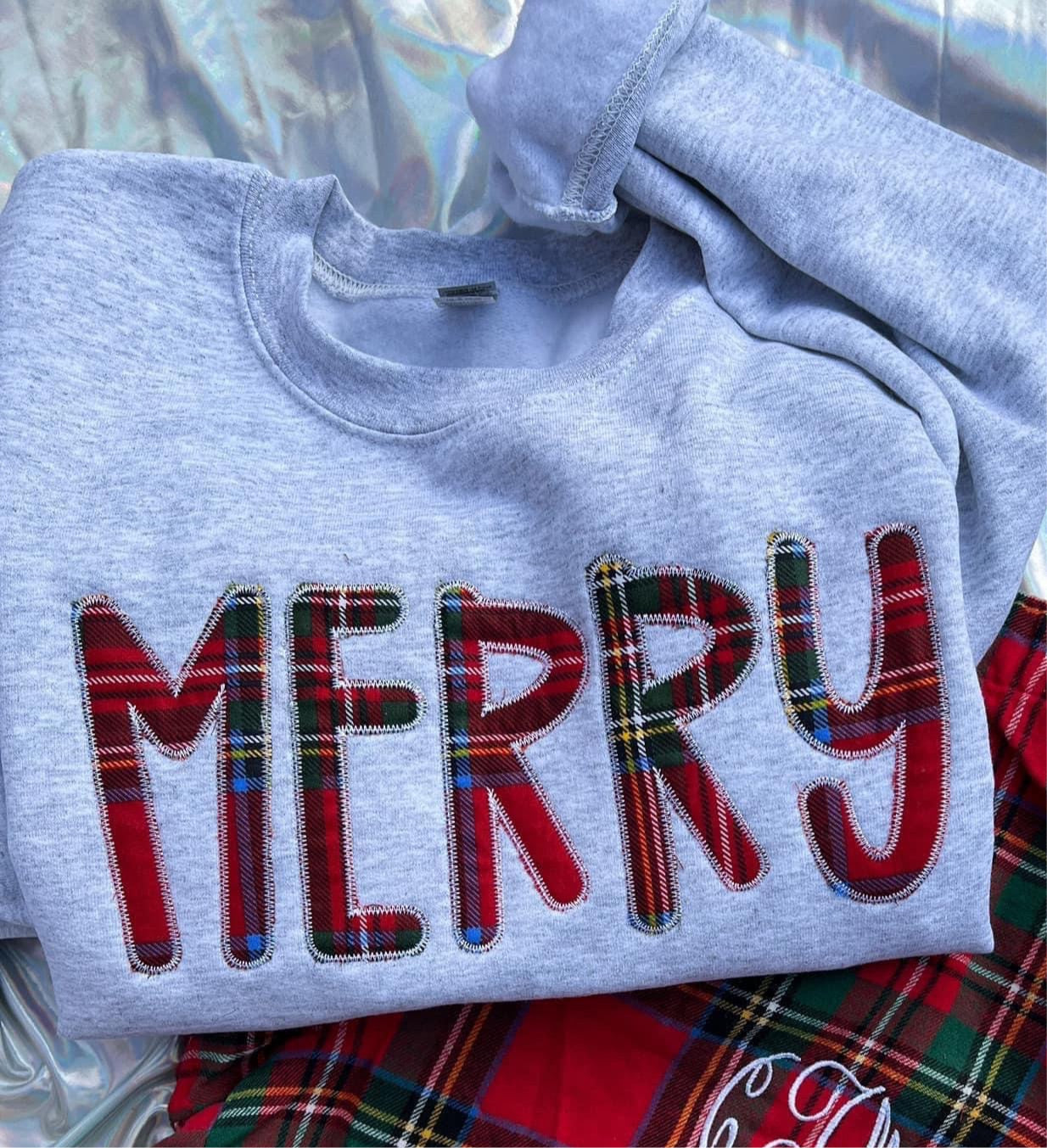 Embroidered MERRY Crewneck