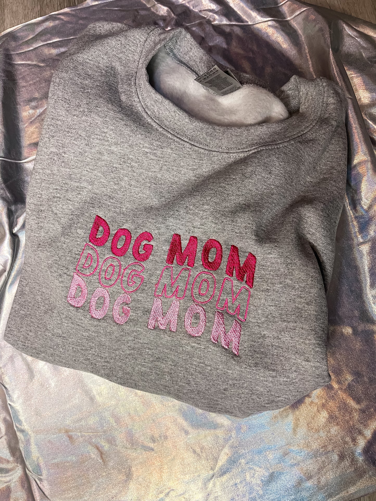 Dog Mom Embroidered Sweatshirt