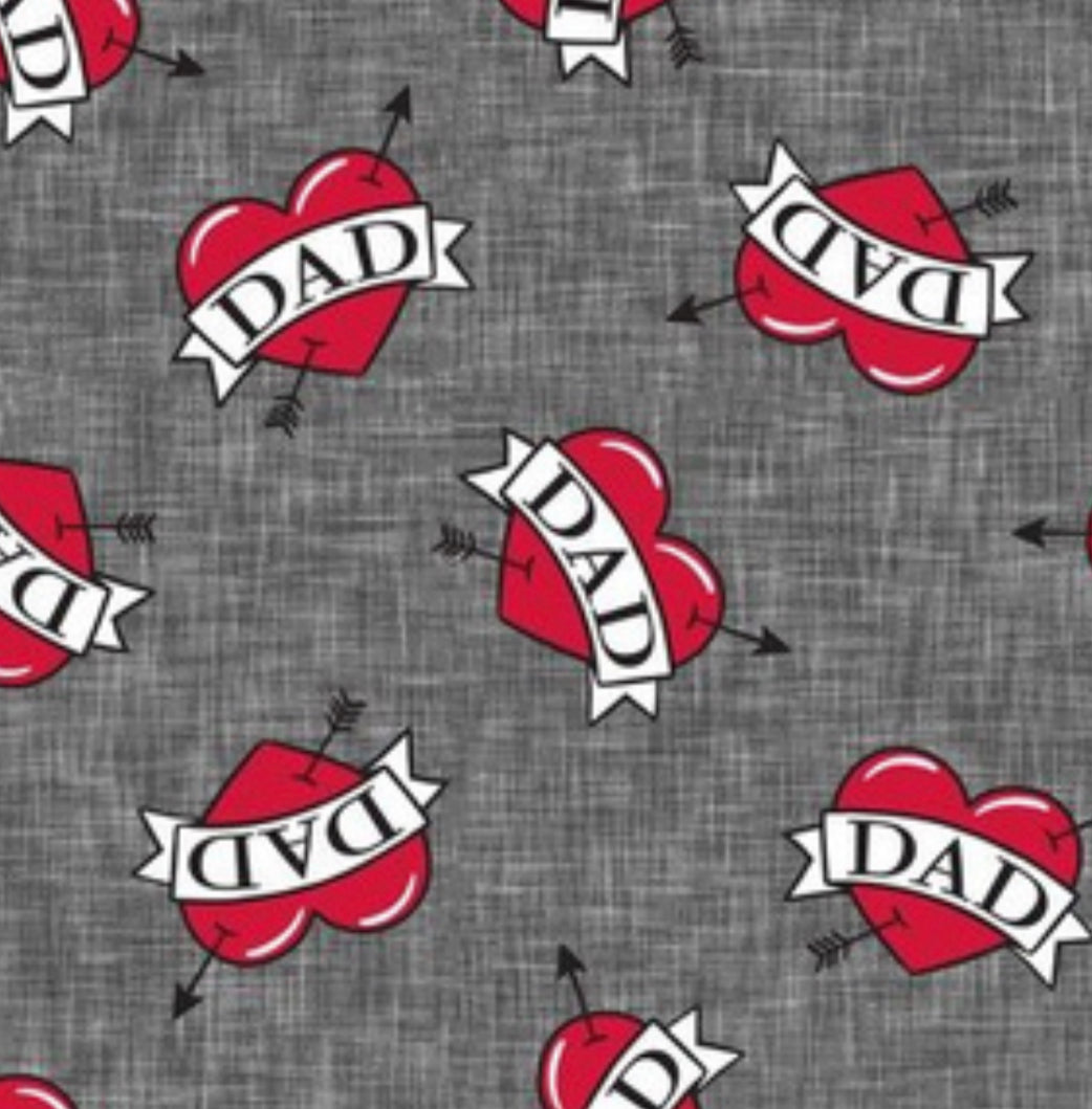 Grey Heart Dad Bandana