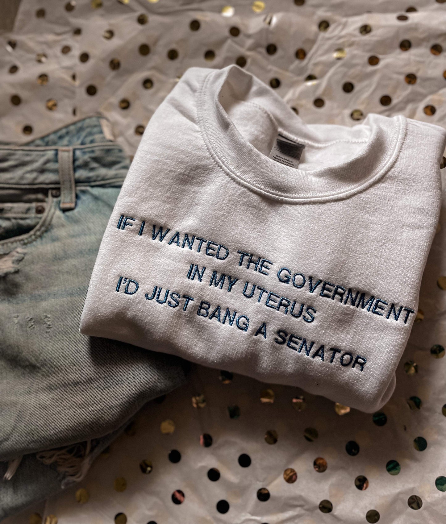 Pro Choice White Embroidered Sweatshirt