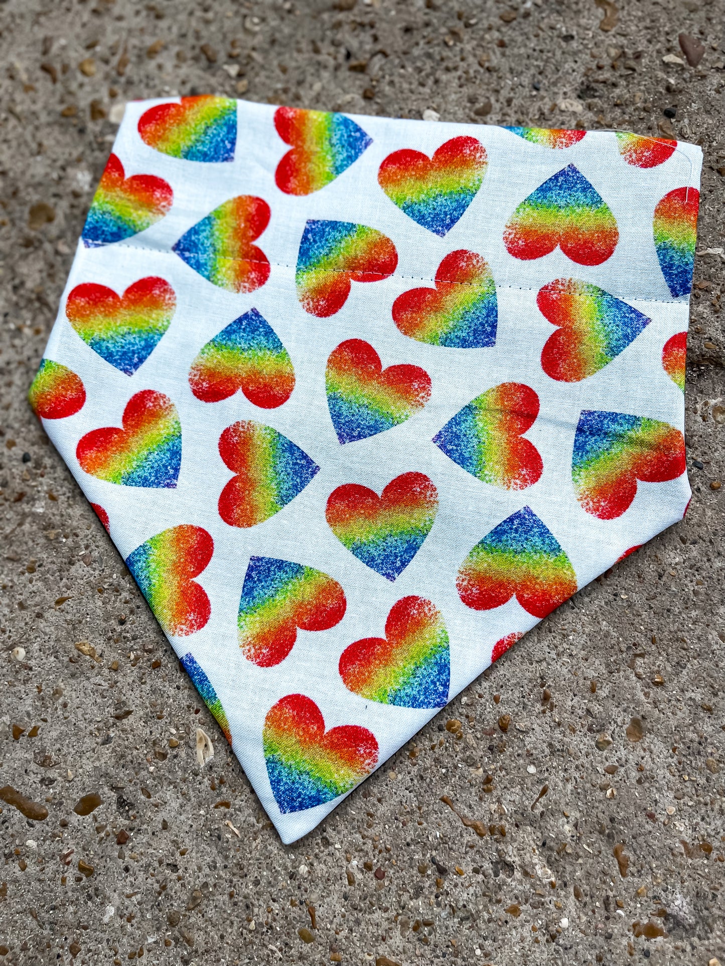 Watercolor Rainbow Hearts Bandana