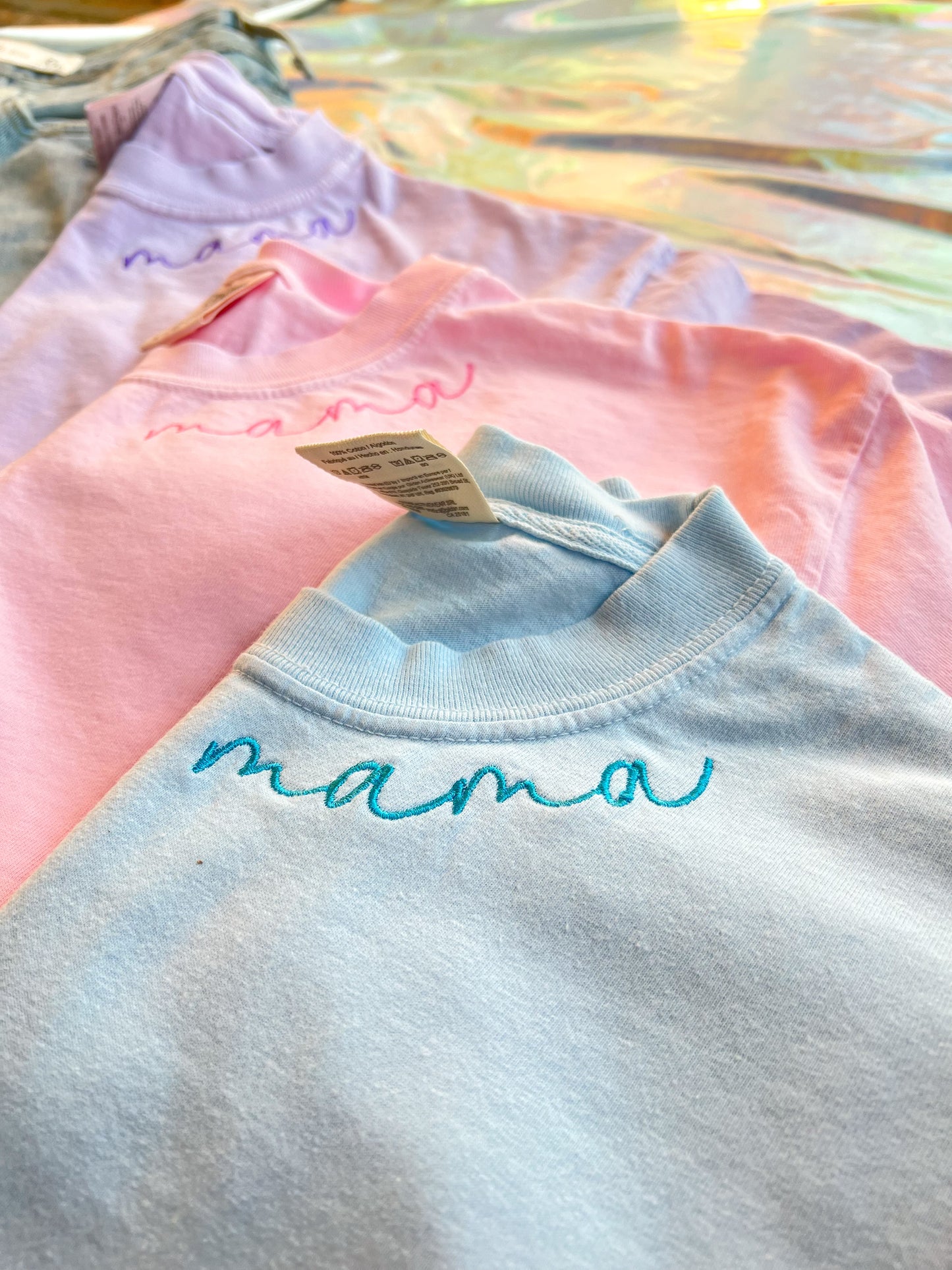 Mama Embroidered Collar Tshirt