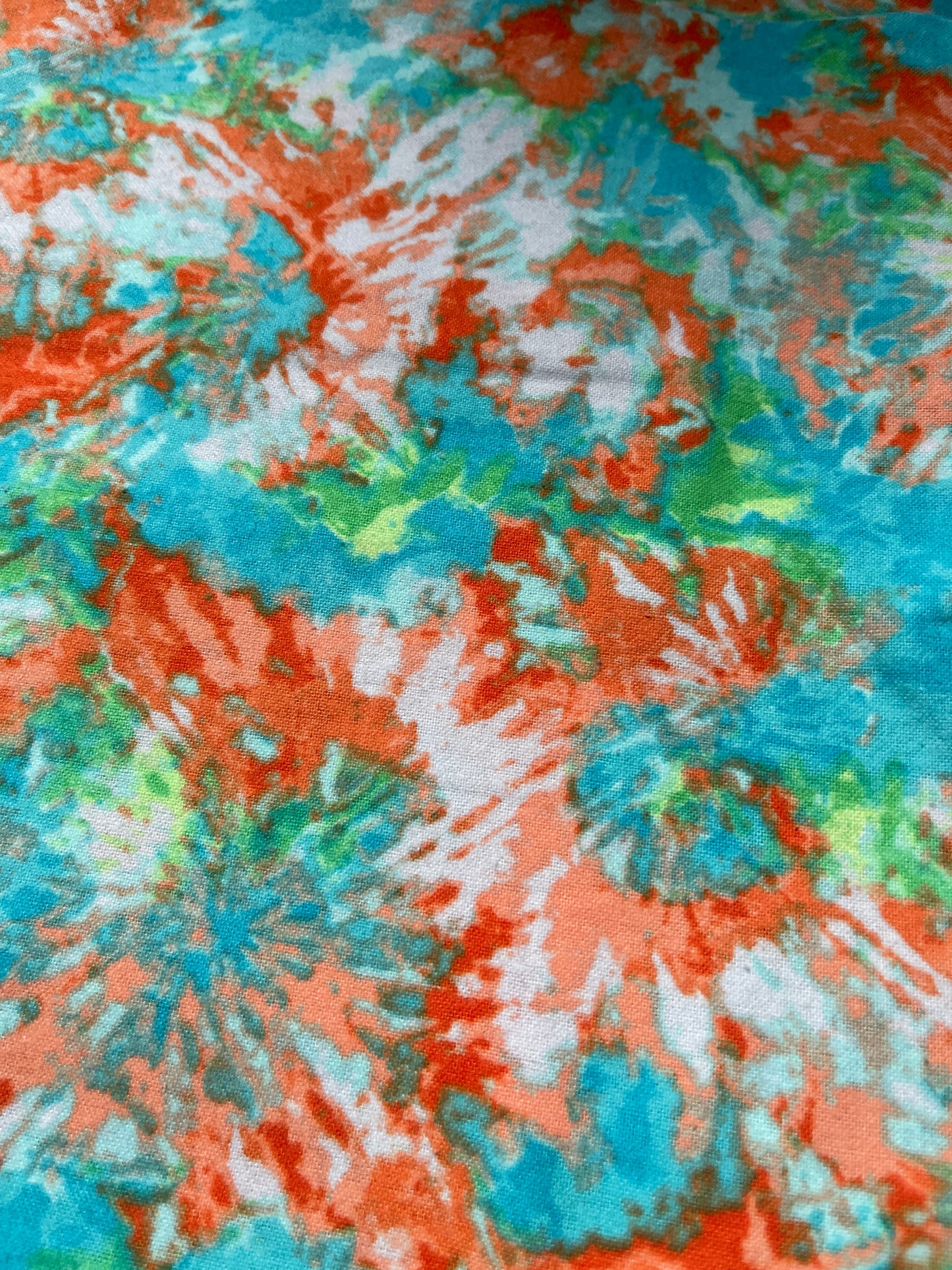 Green and Orange Tie Dye Bandana