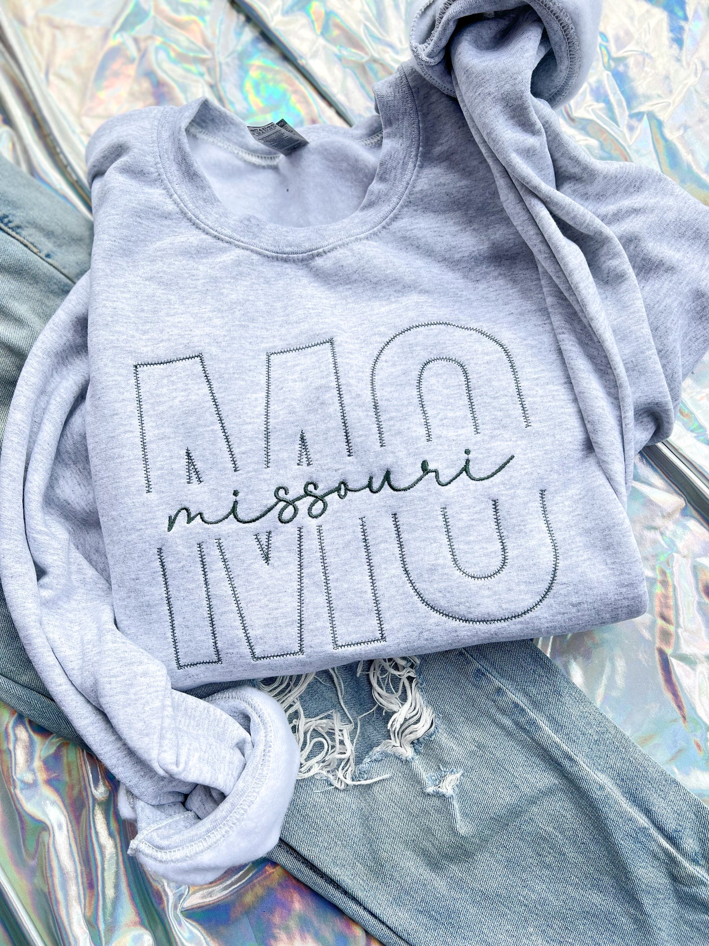 MO Embroidered Crewneck Sweatshirt